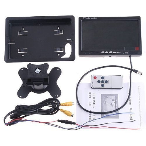 7 inch High Resolution 800 * 480 TFT Color LCD Car Rear View Camera Monitor Support Rotating The Screen and 2 AV Inputs