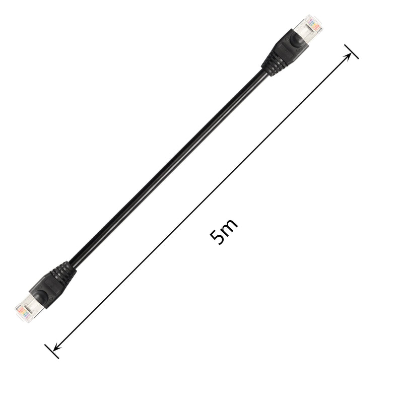 CERRXIAN RJ50 10P10C Male to Male Extension Cable Extender for Router Modem Scanner (5m) 5m