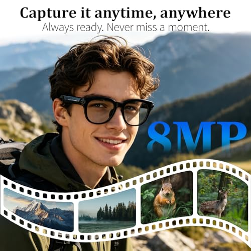 AI Glasses with Camera &Running Bluetooth Glasses for Sport
