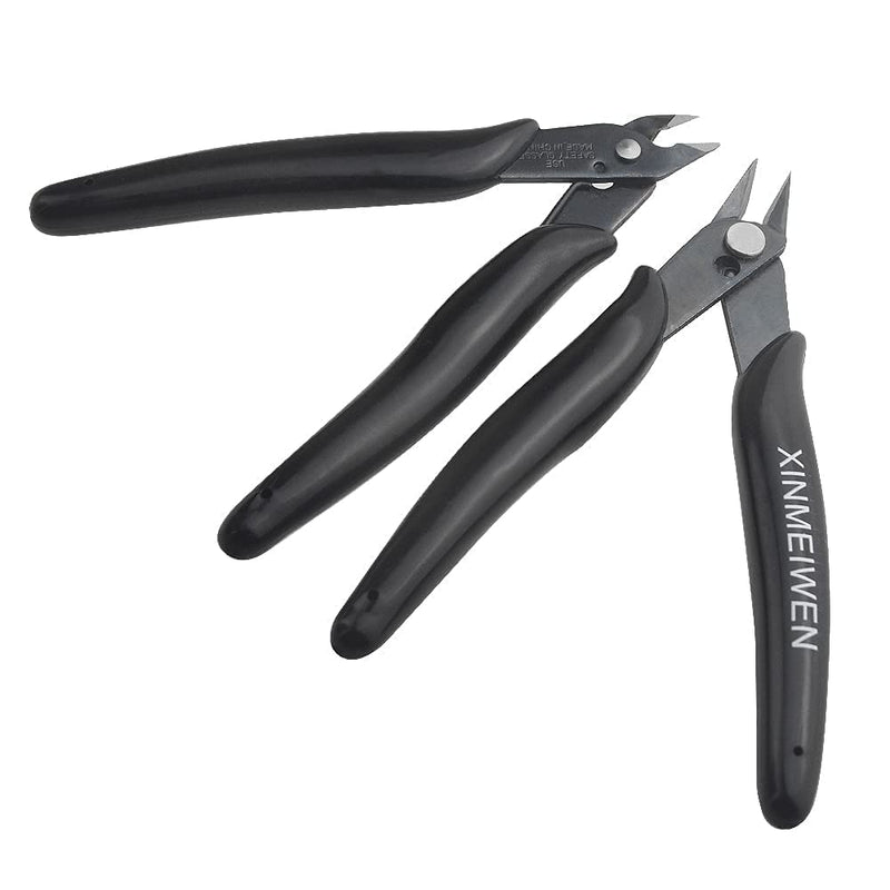 Flush Cutter Pliers 5Pcs Micro Wire Cutters with Spring Wire Cutters Precision Electronic Mini Cutting Pliers for Ultra-fine Cutting Needs Electronics Crafts Black 5Pack