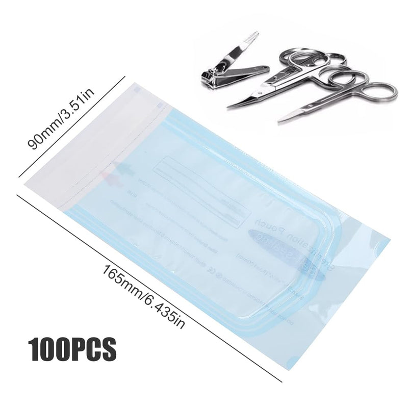 [AUSTRALIA] - Disposable Sterilisation Bags, 100 x Sterilisation Bags 9 x 16.5 cm with Sealing Sterilising Bag, Sterilising Bag for Autoclaves, Self-Adhesive, Sterilising Bags for Autoclaves 