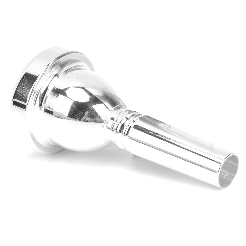Tenor Large Shank Mouth Piece,Trombone Mouthpiece,Metal 12.7mm 5G Wind Instrument Accessory Replacement (Silver) Silver