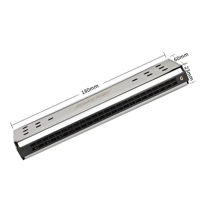 [AUSTRALIA] - Selected Reeds 24Holes Double-sided Double-tone Harmonica, Advanced C-tone G-tone Polyphonic Harmonica for Beginners, Adults and Students with Wooden Box (24holes) 