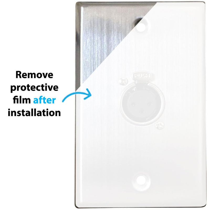 XLR Wall Plate, 3-Pin, Stainless Steel (Single Port XLR Male – 2 Pack) Single Port XLR Male