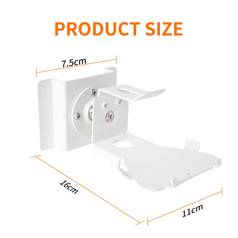 shinar Metal Wall Mount ONLY for Echo Show 5 (3rd Generation) - Swivels up to 360° / Tilts -70° / +70°,Mount Stand Compatible with Show 5 (3rd Gen)&iPhone Models with Wiremanagement (White) White