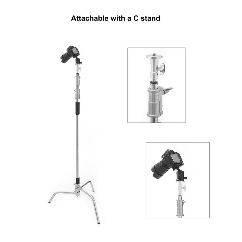 [AUSTRALIA] - PHOCUS Baby Ball Head Adapter (5/8" Stud to 3/8" Thread), C Stand Camera Mount Adapter for Tripod Head on Photography Light Stand with Baby Pin or Junior Receiver 