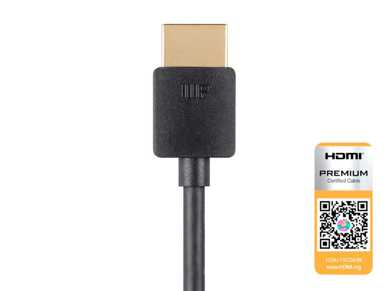 Monoprice 114196 HDMI High Speed Active Cable - 15 Feet - Black & 124188 High Speed HDMI Cable - 8 Feet - Black| Certified Premium, 4K@60Hz, HDR, 18Gbps, 36AWG, YUV, 4:4:4 - Ultra Slim Series