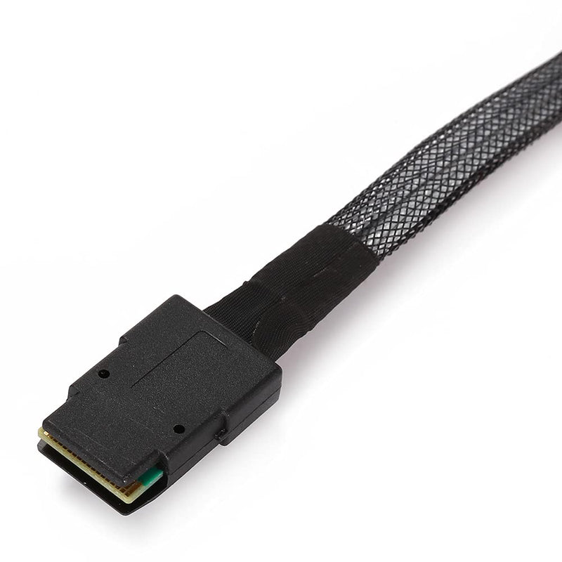 Cablecc 70cm Internal Mini SAS 36Pin SFF-8087 to Mini SAS 36pin SFF-8087 Server Hard Disk Raid Data Cable Black Straight Type