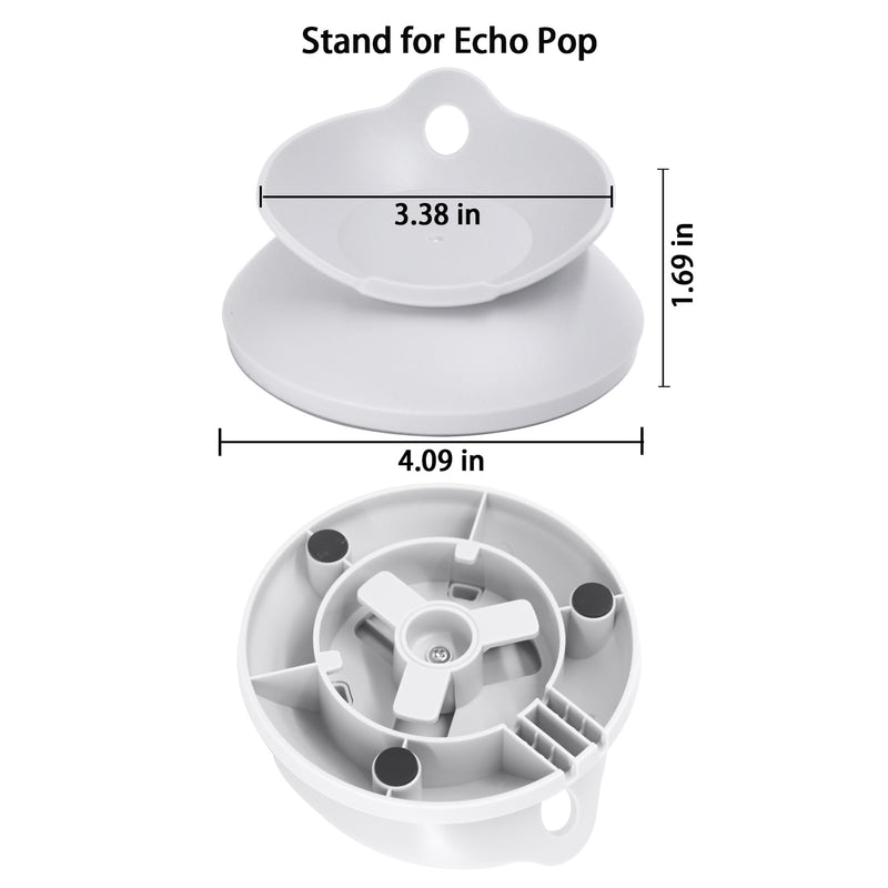 Stand for Echo Pop - Desktop Holder Mount for Echo Pop,Built-in Cable Management,Glacier White