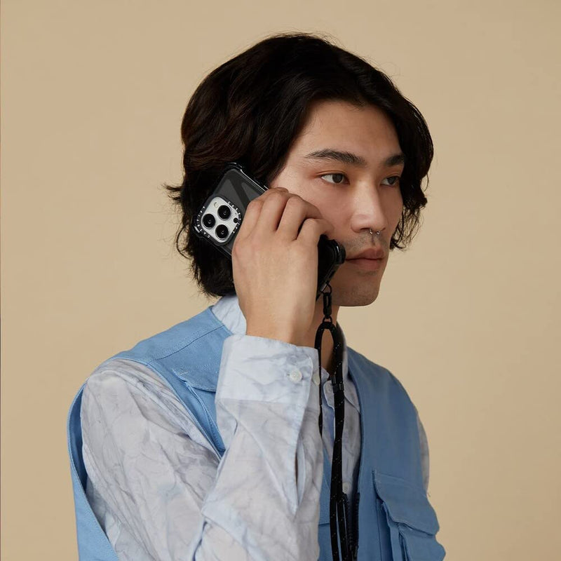 CASETiFY Rope Phone Strap with Card - Black (Gold)