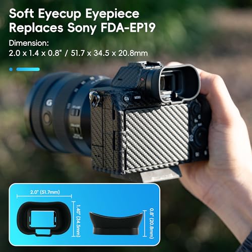Extended A7R VI A7V A7R V A7IV Eye Cup, Replace Sony FDA-EP19 Eyepiece Cup Replaces Sony FDA-EP19 (0.8 '' Height)