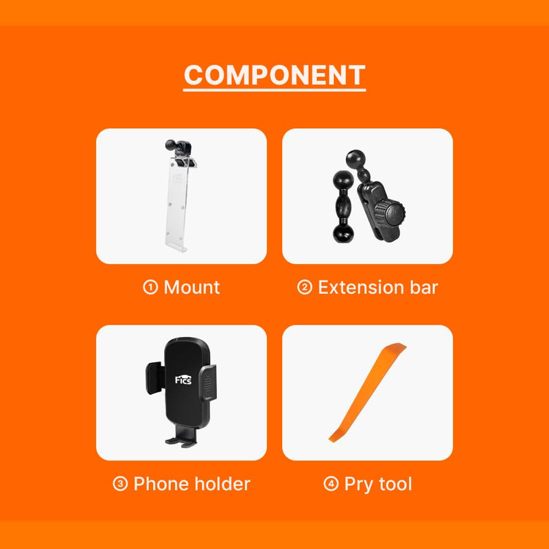 FICS Car Phone Holder for Mercedes-Benz GLE (W167, V167), GLE Coupé (C293), and GLS (X167) – Custom-Fit Mount for Seamless Display Integration, Interior Accessories for Navigation Use