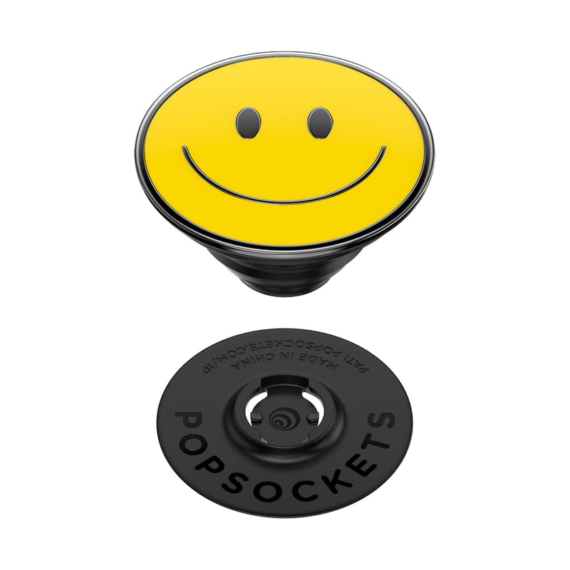 PopSockets Phone Grip with Expanding Kickstand, Enamel Graphic - Be Happy Adhesive