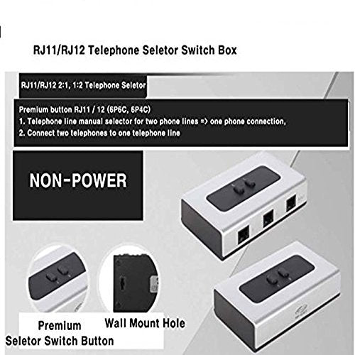 [AUSTRALIA] - 2PORT RJ11 RJ12 Manual Sharing Telephone Switch Box Phone selector 