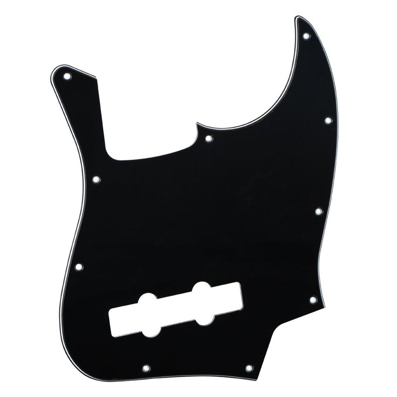 FLEOR 3Ply Black 10 Hole Jazz Bass Pickguard Scratch Plate Pick Guards for 4 Strings American/Mexican Standard Jazz Bass Part