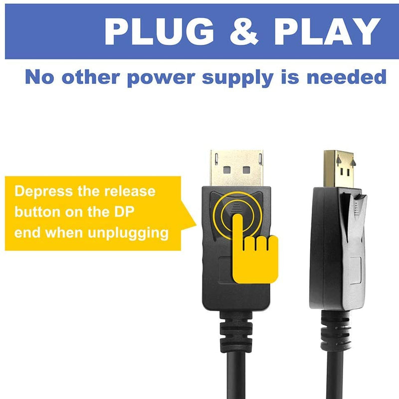 DP to VGA Adapter,Display Port to VGA Adapter Gold-Plated (Male to Female) Compatible with Computer Desktop Laptop PC Monitor Projector HDTV Black DP TO VGA