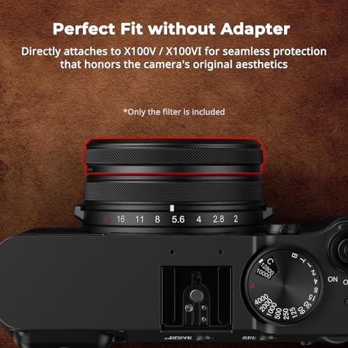 SmallRig UV Filter for FUJIFILM X100VI / X100V, 99% Light Transmittance, Optical Glass Lens, Waterproof & Anti-Scratch, Lightweight Aluminum Frame, Lens Protection Filter, Cleaning Cloth (Black) 5852 Black