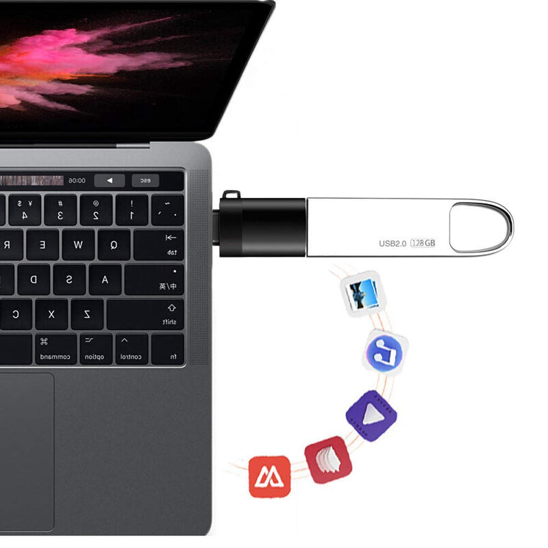 USB-C to USB A 3.0 OTG Data Adapter Thunderbolt 3 Type C Adapter Aluminum Alloy (Blue)