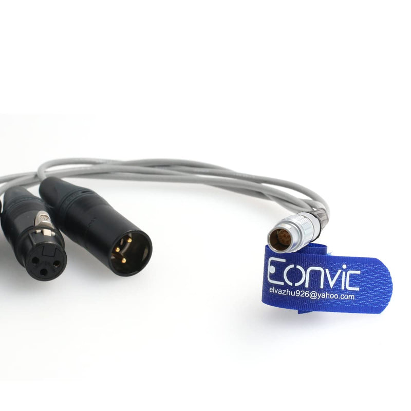Eonvic 10 Pin to 2x3 pin XLR Atomos Breakout Audio Input Output Cable for Shogun Monitor Recorder straight 10pin