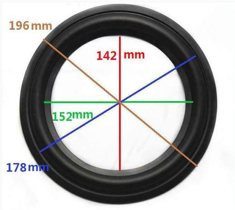 2pcs 8 inch 8" Speaker Foam Surround Repair Kit, 196mm Perforated Rubber Edge Rings Replacement Parts Speaker Repair DIY Speaker Surround Repair Rubber Edge Replacement
