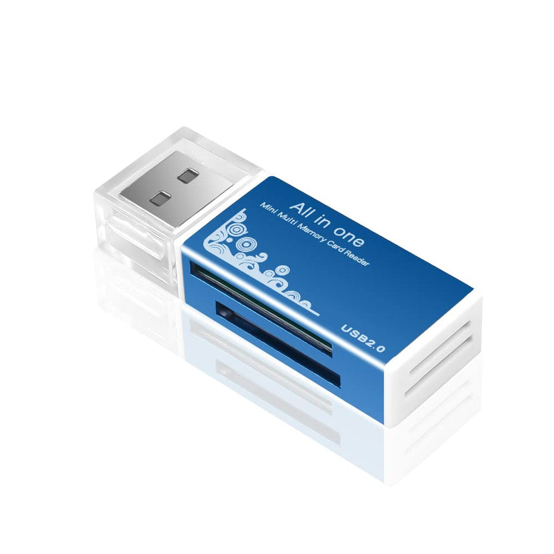 VizGiz 4 Pack All in One Micro SD Card Reader Aluminium USB 2.0 Mini Multi 4 Slots Memory Card Reader Writer Adapter for Micro MS M2 SD MMC SDHC DV MS Duo Memory Stick PRO MicroSD T-Flash TF