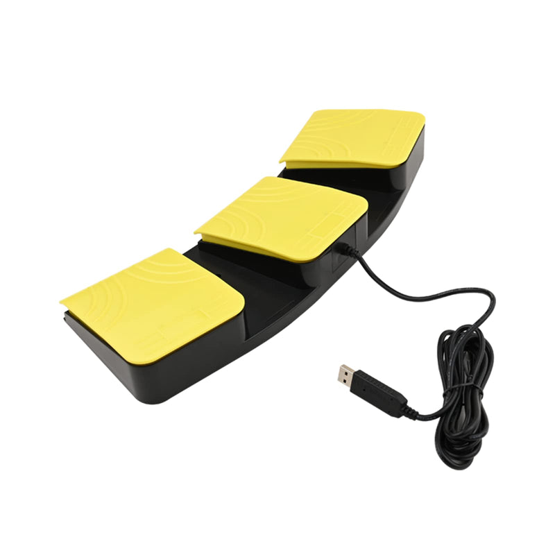 [AUSTRALIA] - USB Foot Pedal for PC Gaming,Optical Control Foot Switch,Computer Map Mouse Keyboard Hotkey Combination Key Keypress Simulator Program Page Turner Transcription HID (Triple Pedal) Triple Pedal 