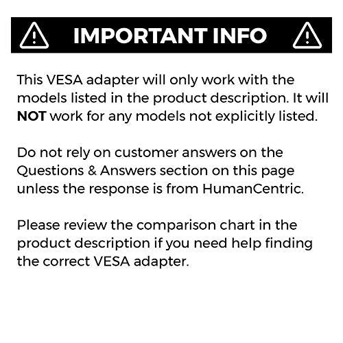 HumanCentric VESA Mount Adapter Compatible with Asus VX-Series Monitors Fits VX279Q, VX279H, VX248H, VX24AH, VX228H, VX229H, VX239H, VX238H, VZ249H, VZ279H, VZ27AQ, VZ229, VZ279HE, VX279 [Patented] Fits VX-Series (One Pack)