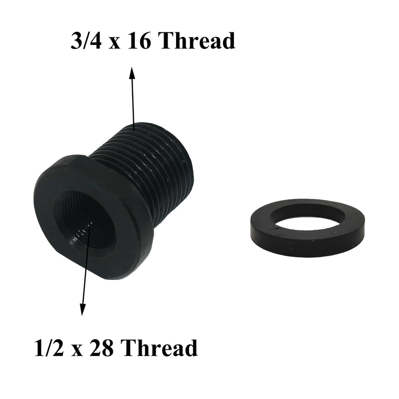 [AUSTRALIA] - 2 Pcs Thread Adapters and Washers, 1/2 * 28-3/4 * 16, Black 