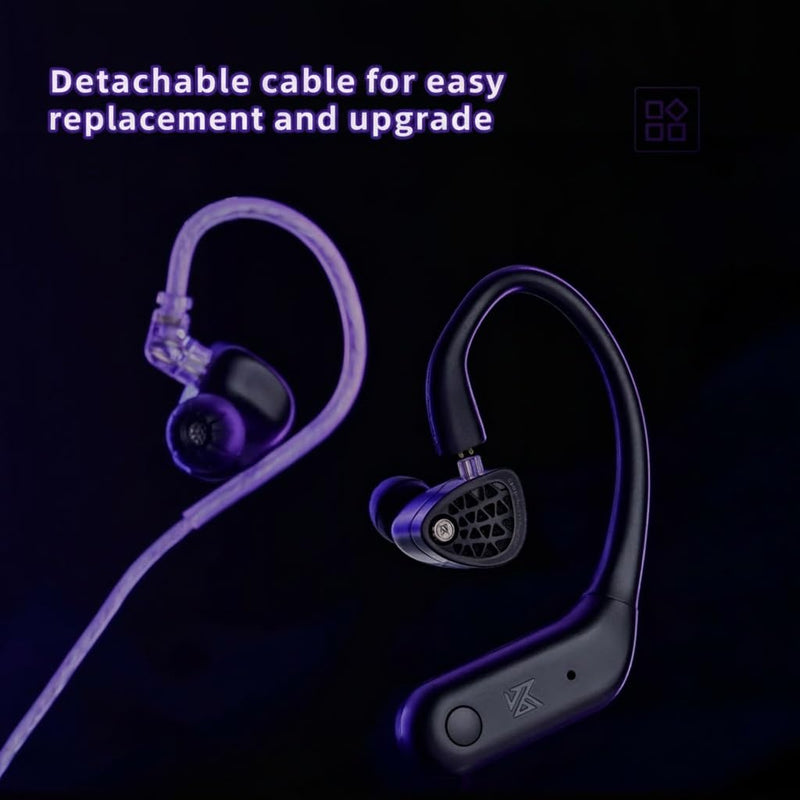 KZ Phantom Gaming Earbuds Hi-Fi Metal IEMs, Earphones, in-Ear Headphones with Large Dynamic Driver, Sound Effect Adjustment, Detachable and Replaceable Silver-Plated Cable (Black, with Microphone) Black