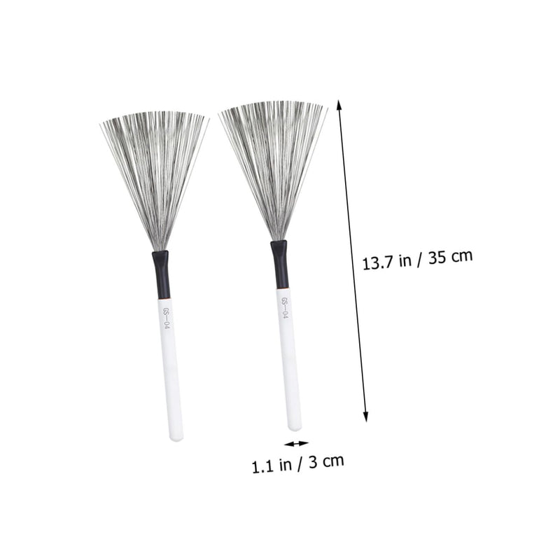 Vaguelly 1 Pair Drum Brush for Beginner Snare Drum Wood Handle Drum Brush Nylon Drum Retractable Wire Rods Drum White Maple Set Student Use Double Head 35x3x4cm