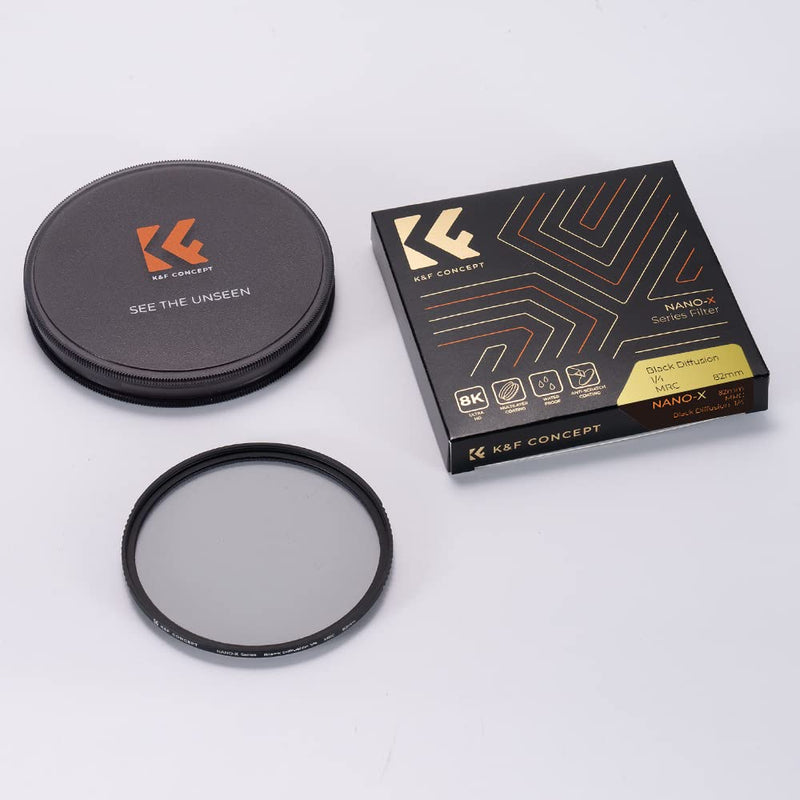 [AUSTRALIA] - K&F Concept 67mm Black Diffusion 1/4 Filter Mist Cinematic Effect Filter with 28 Multi-Layer Coatings Waterproof/Scratch Resistant for Video/Vlog/Portrait Photography Screw in 