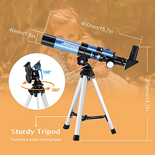 AOMEKIE 40040 Kids Astronomical Telescope for Beginners, 32X Refractor Telescope with Tabletop Tripod, Simple Assembly, for Moon Watching, Children Birthday Small