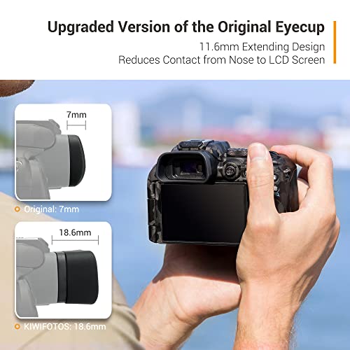 Kiwifotos Long Soft Eyecup Eyepiece Viewfinder for Canon EOS R10 Camera For Canon R10 Camera