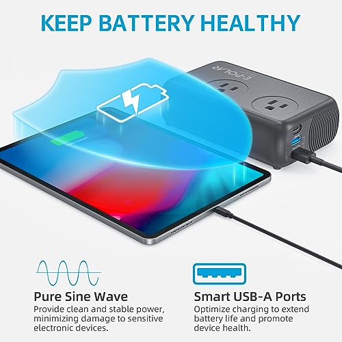 300W Pure Sine Wave Power Inverter with XT60 Conncter Cable