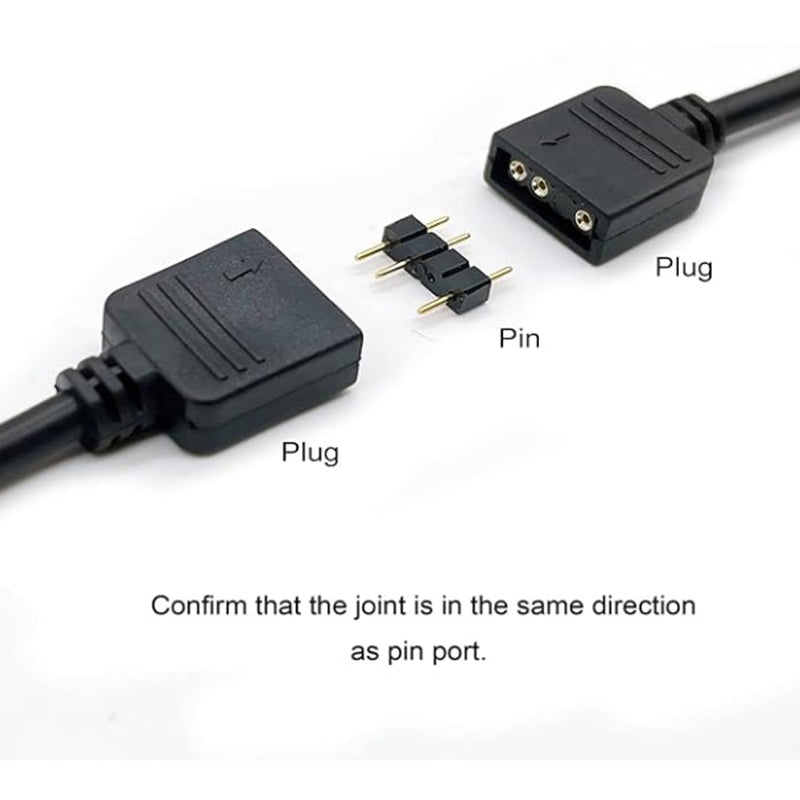 ARGB Splitter Cable?1 to 3, 3-Pin Extension Cable, Allowing F The Connection of Its Addressable ARGB LED Or ARGB Fan Through A Single Motherboard+5V 3-Pin ARGB Connector, 30CM/11.8IN 2Pcs 3 Pin ARGB Cable 1 to3