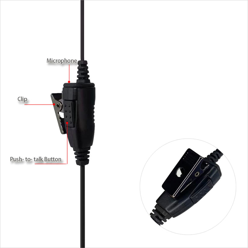 [AUSTRALIA] - C Shape Wired Ear Hook Earphone Headset PTT Mic for Motorola EVX-S24 Yaese VX-6R FT-270R Standard Horizon HX320 HX210 HX40 HX890 