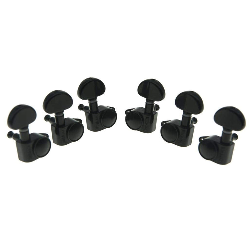Wilkinson 3x3 ROTO Style Full Size Sealed Guitar Tuners Tuning Keys Pegs Guitar Machine Heads Fits USA Les Paul or Acoustic Guitars Black