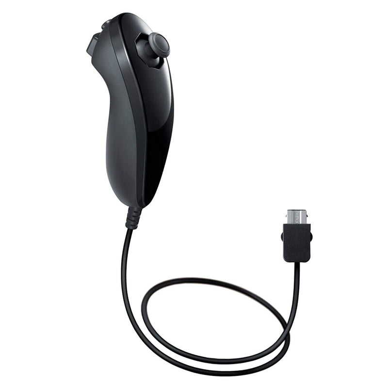 Remote Controller for Wii, Wii Remote and Nunchuck Controllers with Silicon Case and Strap for Wii and Wii U (Black) Black