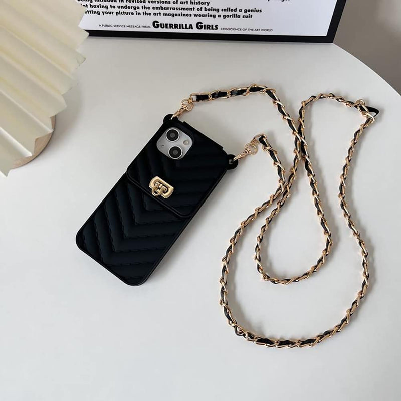 Yatchen for iPhone 14 Pro Max Wallet Case ,Crossbody Phone Case with Lanyard Strap Cute Purse Case Flip Credit Card Holder Soft Silicone Girls Lady Handbag Case for iPhone 14 Pro Max Black B Black