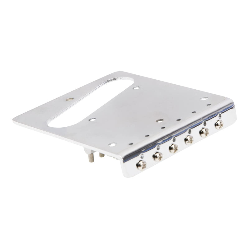 [AUSTRALIA] - 1Pcs Yootones Guitar 6 Saddle Bridge Top Loader Bridge Compatible with Fender Tele Telecaster Electric Guitar Replacement Parts (Silver) 