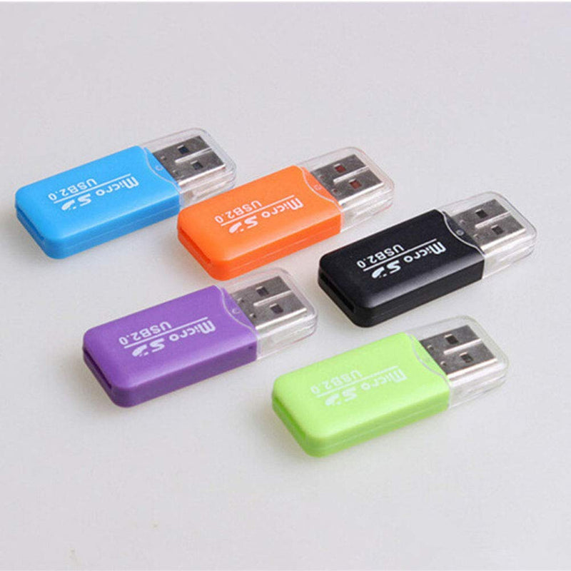 VizGiz 6 Pack Micro SD Card Reader SDXC TF USB 2.0 T-Flash MicroSD TransFlash Memory Card Reader Adapter Writer Mini Ice Cool for Android Phone Camera PDA MP3 MP4 PC Mac Tablet TV Box
