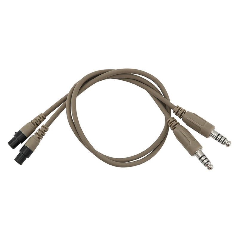 HEARFALCOM Tactical Headset Accessory Dual Channel Cable Wire Adapter Compatible with TAC700 Headset (Dual Pass Cable DE) Dual pass cable DE