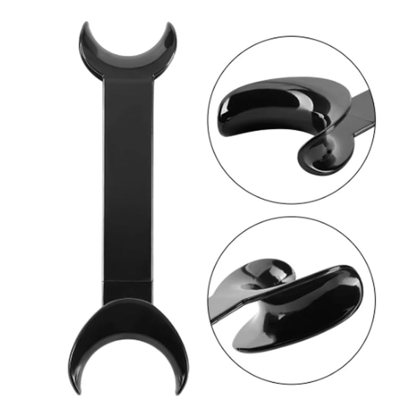 TISCH 4 Pieces Autoclavable Double Head Mouth Opener, Dental T Shape Lip Cheek Holder for Teeth Whitening for Dentist, Oral Care, Party, Mouth Guard, Pronouncing (Black/Two Sizes)