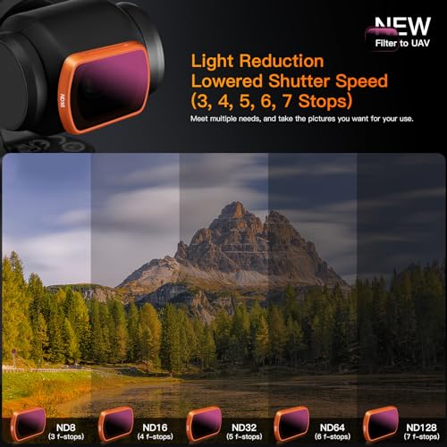 Osmo Pocket 4/3 Magnetic ND Filters Set + CPL Filter Compatible with DJI Osmo Pocket 4/Pocket 3/Xtra Muse Vlogging Camera Accessories - 6 Pack (CPL, ND8, ND16, ND32, ND64, ND128) CPL + 5 ND Filters