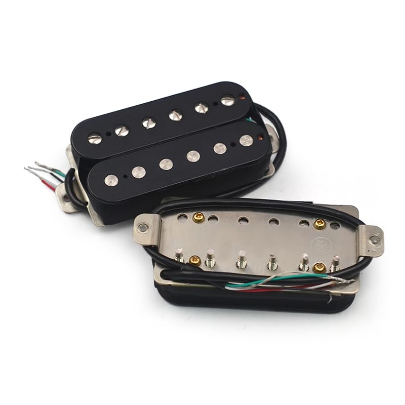 [AUSTRALIA] - SAPHUE 1pcs Bridge Alnico 5 Electric Guitar Pickup Humbucker Double Coil Pickup Alnico V Guitar Parts,White Copper Base Plate(black,1PCS) black 1 