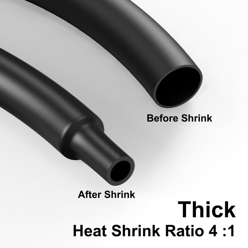 [AUSTRALIA] - Pack of 2 4:1 Heat Shrink Tubing, Heat Shrink Tubing, Waterproof, Diameter 24 mm & 2 m Length, Heat Shrink Tube with Adhesive, Heat Shrink Tube Black (Red) for Cable Insulation, Marking, Cable 4:1 Ø24mm & 2m 