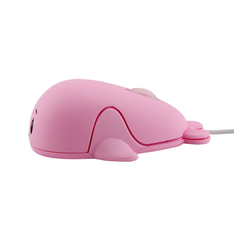 Fashionable Cute Animal Baby Dolphin Shape USB Wired Mouse 1600 DPI Optical Mice Mini Small Kids Children Mice for PC Laptop Computer (Pink) Pink