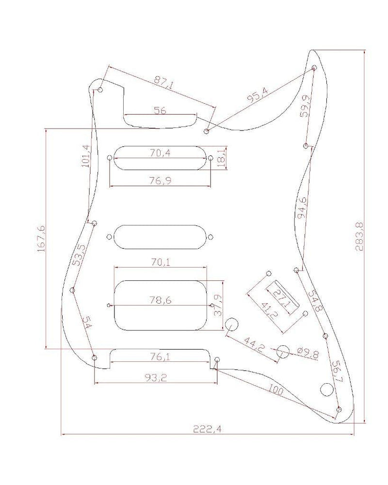 Dopro 11-Hole Strat HSS Guitar Pickguard 2-Screw Humbucking Pickup Mount for American FD Stratocaster Aged Pearl