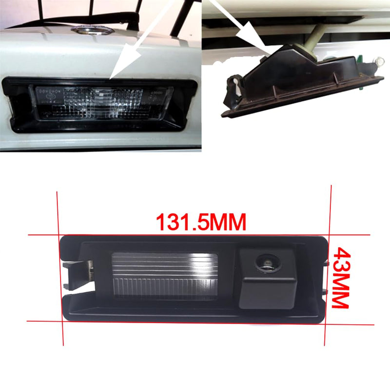 AHD/CVBS Car Rear View Camera's Fisheye Lens License Plate Lamp-Camera with RCA Cable & Vehicle Camera for Nissan March/Micra Renault Pulse 2010-2017 & Backup Camera (CVBS-AHD) AHD