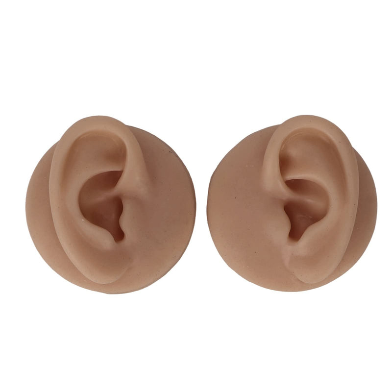 Soft Silicone Ear Model, Reusable Ear Display Mould, Professional Ear Piercing Tool, Safety Pierce for Piercing Practice Earring Display, Various Skin Colours (Dark Skin Colour) Dark skin colour
